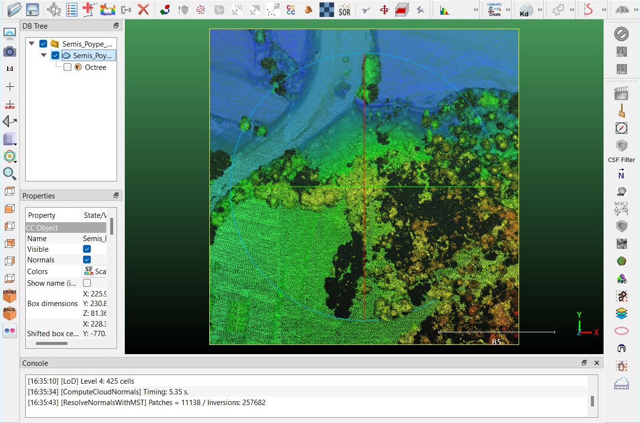 Un crop de semis LIDAR HD